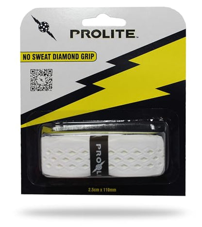 No-Sweat Diamond Grip for Pickleball Paddles, Tennis, Racquetball - color: White w/ White Underlay, size: 1-Pack