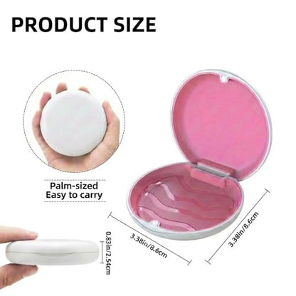 Aligner Case, Retainer Case Compatible with Invisalign, Silicone Inner Support Protection, Magnet Closure Braces Box, 1 Piece Orthodontic Box (White) - color: White