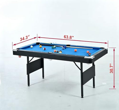 3 in 1 Multi Game Table, Small Pool Table, Portable Pool Table, Pool Table Tennis Billiard Combo, Indoor Ping Pong Tables, Convertible Game Set with Net and Balls for Family Entertainment, Blue
