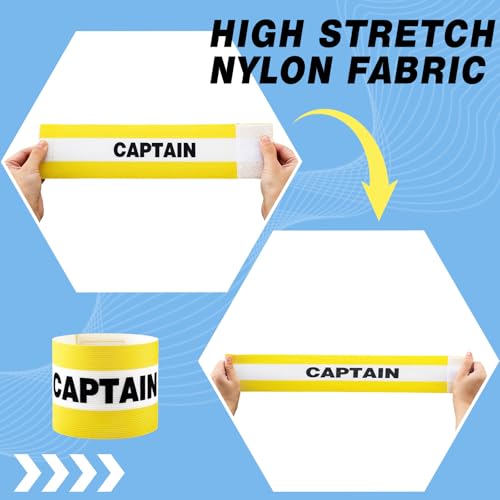 VioraWhite 12pcs Captain Arm Bands for Soccer Captain Armband Adjustable Unisex Elastic for Team Training - color: Yellow