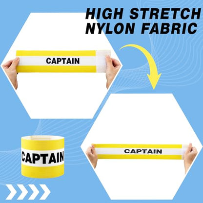VioraWhite 12pcs Captain Arm Bands for Soccer Captain Armband Adjustable Unisex Elastic for Team Training - color: Yellow