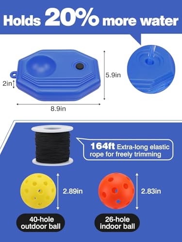 High Elasticity Pickleball Trainer - Double Upgraded Match Buddy Pickleball Rebounder with 164FT Rope & 2 TPR Balls, Training Aid Solo Practice Accessories for Beginner