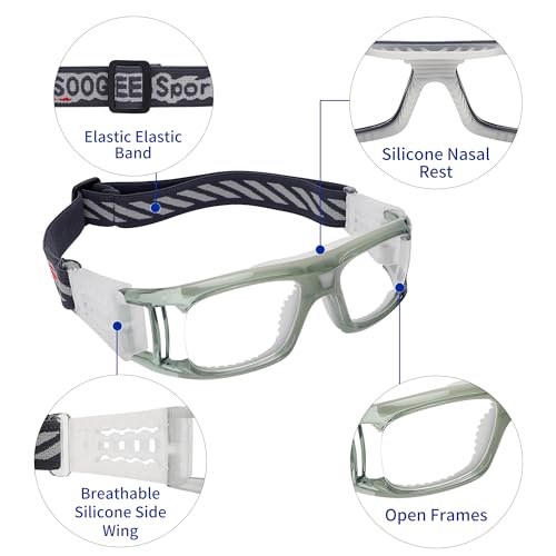 SooGree Sports Goggles Glasses Protective Safety Basketball Football Sport Glasses Men Shock Collision Adjustable Glasses
