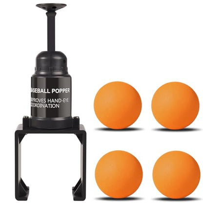 Softball Training Pop | Baseball Pop for Hitting Without a Pitcher(Compatible with Practice Wiffle Balls, 4 Softballs Included) - color: 4 ORANGE Balls