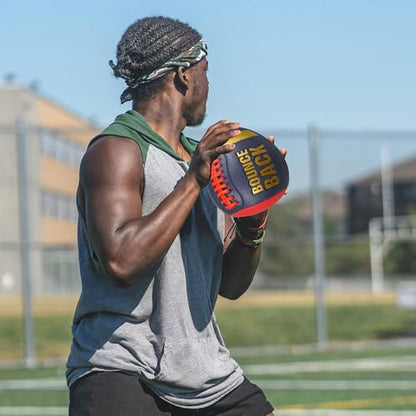 BOUNCEBACK Training Football, Youth Size & Official Size, Fatherless Football PassCatch Solo Enhancing Passing Catching(with Pump) - style: Dark Blue-7#(Ages 5-14)