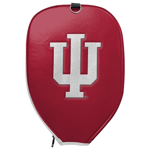 Officially Licensed Collegiate Pickleball Paddle Cover - Lightweight PU Leather Material - Durable Foam Interior Protection with Zippered Closure - Fits Most Paddles on the Market - color: Indiana Hoosiers