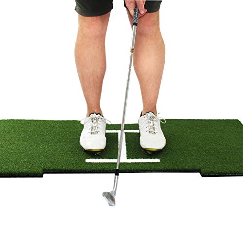 Rukket Tri-Turf Golf Hitting Mat Attack, Portable Driving, Chipping, Training Aids for Backyard with Adjustable Tees and Foam Practice Balls