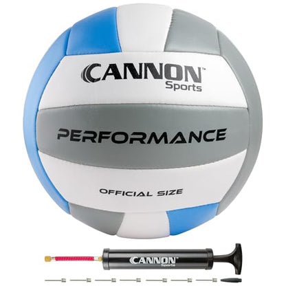 Cannon Sports Official Size Volleyball - Waterproof Soft PU Cover for Indoor Outdoor Volleyball – Perfect for Team Games, Training, Recreational, Beach Play - Pump Included