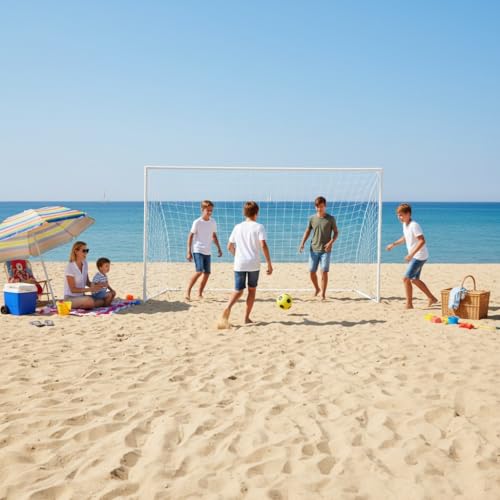 2 Pcs Soccer Replacement Goal Nets, 24x8FT, 20x6.5Ft, 10x6.5FT Polyethylene Polyester Football Net, Full Size Heavy Duty Soccer Net Set, NOT Include Posts - color: White, size: 10Ft x 6.5Ft