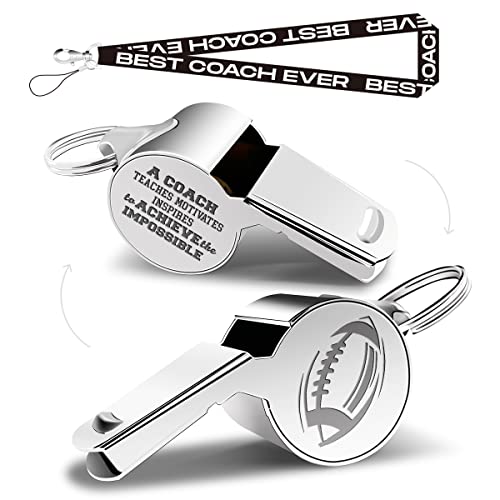 Whistles with Lanyard, Coach Whistle, Gifts, Coach Gifts for Men Women-1 - color: Silver 13, style: Rugby