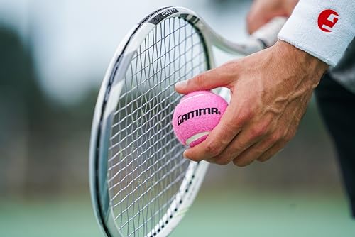 Gamma Pressureless Tennis Balls for Tennis Practice and Lessons, Longer-Term Durability and More Bounce Than Standard Tennis Balls, Pink, Bag of 18