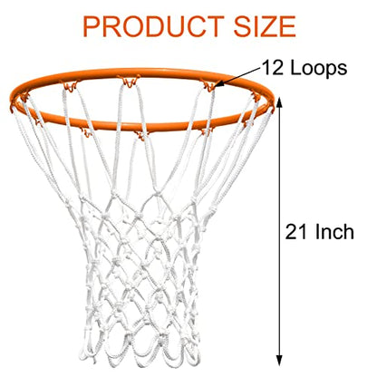 NEIJIANG Basketball Net Replacement Outdoor, Upgraded Thickening Heavy Duty, All Weather Anti Whip, Fits Standard Indoor or Outdoor 12 Loops Rim - style: 6Pcs