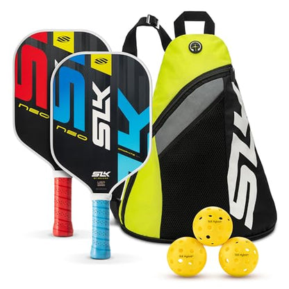 Selkirk Sport SLK Pickleball Paddles Set of 2 | Designed in The USA | Choose The SLK Neo Graphite, SLK Neo Fiberglass Pickleball Set or SLK Atlas Pickleball Bundle - color: Red & Blue | Neo Graphite