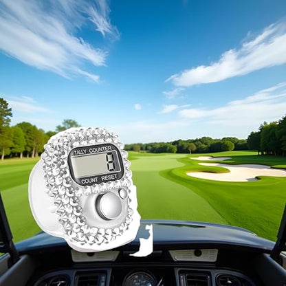 Electronic Finger Tally Counter Clicker Counter,Portable Digital Display Tally Counter,Convenient Resettable Mini Lap Counter for Golf Goods Counting Accessories,Track and Field Lap Counters - color: Silver