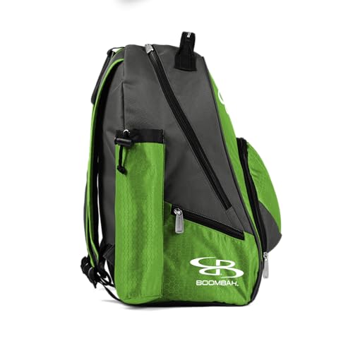 Boombah Tyro Baseball/Softball Bat Backpack - 20" x 15" x 10" - Holds 2 Bats up to Barrel Size of 2-5/8" - color: Charcoal/Lime Green_C23