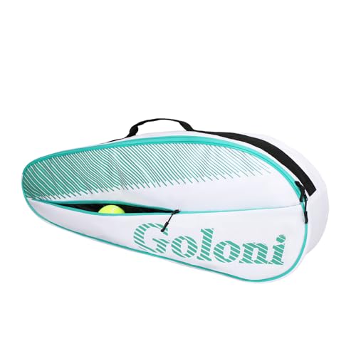 Goloni | 3 Racquet Tennis Bag, for Professional or Beginner Tennis Players, Rackets Cover Bag with Protective Pad & Lightweight | Unisex Design for Men, Women, Youth and Adults - color: Green