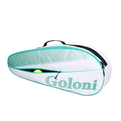 Goloni | 3 Racquet Tennis Bag, for Professional or Beginner Tennis Players, Rackets Cover Bag with Protective Pad & Lightweight | Unisex Design for Men, Women, Youth and Adults - color: Green