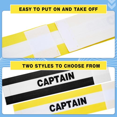 VioraWhite 12pcs Captain Arm Bands for Soccer Captain Armband Adjustable Unisex Elastic for Team Training - color: Yellow，black