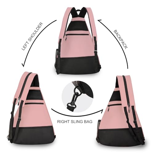 Goloni Pickleball Bag for Women Men, Convertible Pickleball Backpack Sling Bag with Fence Hook, Waterproof Polyester Paddle Bag with Multiple Compartments - color: Pink