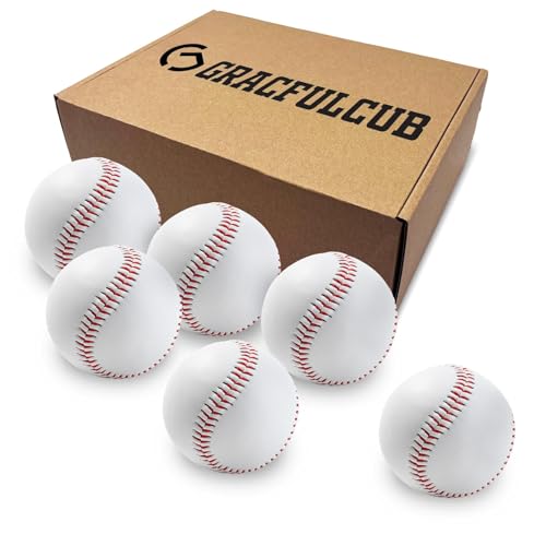 Baseball Ball, Official Game Baseballs for Youth and Adult Baseball Players Training, Official Size and Weight Suitable for Batting Fielding Hitting Pitching Practice - color: Hard Ball 6pc