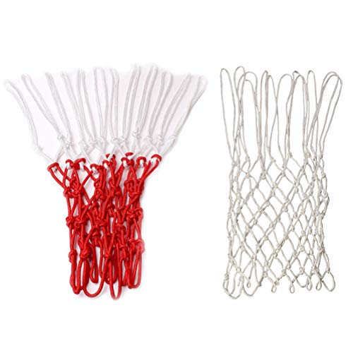 FAVOMOTO Basketball Net Replacement Braided Poly Basketball Net Basketball Training Net Basketball Hoop Accessories for Indoor Outdoor Red - color: As Shown