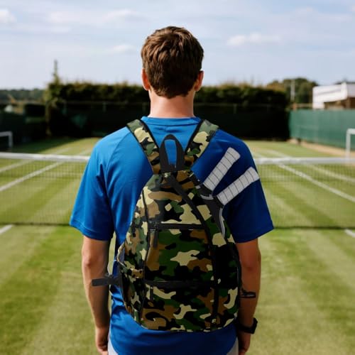 Pickleball Bag Camouflage Green Pickle Ball Backpack for Women Men Premium Lightweight Crossbody Sling Bag Sports Backpack for Pickleball Paddle Tennis - color: Camouflage Green