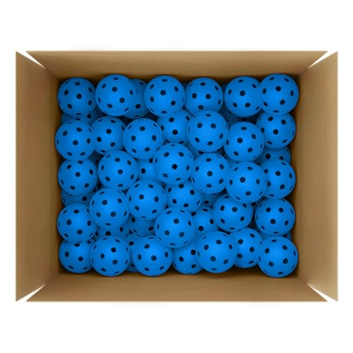 Great Call Athletics | Indoor Pickleballs USA Pickleball Approved Official 26 Hole Balls Sports Tournament Pack Free Mesh Bag - color: Blue, style: 100 Pack