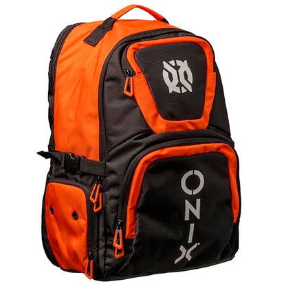 ONIX Pickleball Pro Team Durable Polyester Padded Paddle Compartment Easy to Carry Backpack — Orange/Black