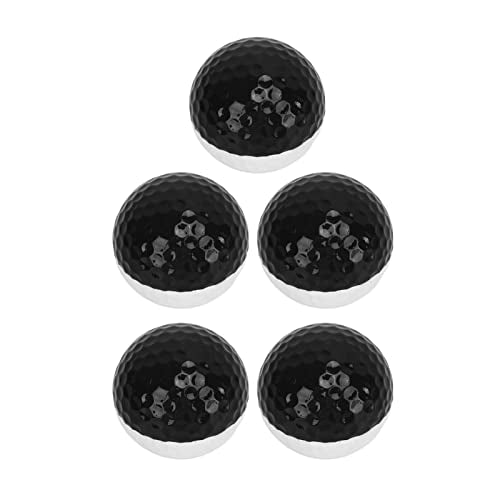 5 Pack Dual Color Training Sphere, Indoor Putting Ball Synthetic Resin Practice Ball Black White Double Layer for Home Hotel Putting Green Exercise