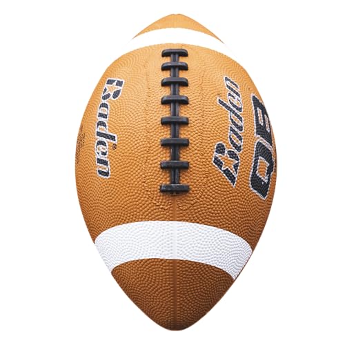 Baden QB Rubber Football | Molded Rubber Cover and Laces Holds up to Tough Conditions | Ideal for Backyard Play, Camps & Leagues | Brown | Pee-Wee, Junior, Youth, Official Sizes - size: Youth Size 7, style: 6-Pack