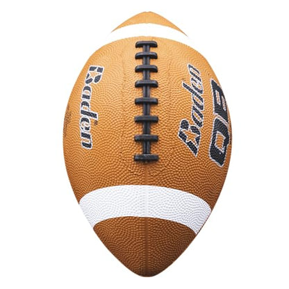 Baden QB Rubber Football | Molded Rubber Cover and Laces Holds up to Tough Conditions | Ideal for Backyard Play, Camps & Leagues | Brown | Pee-Wee, Junior, Youth, Official Sizes - size: Youth Size 7, style: 6-Pack