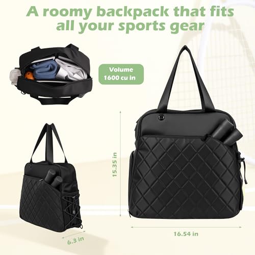 Pickleball Paddle Bag,Large Pickleball Bag for Men & Women,Waterproof Paddle Bag,Stylish Quilted Pickleball Bag,Fits All Paddles,Ideal Pickleball Gifts