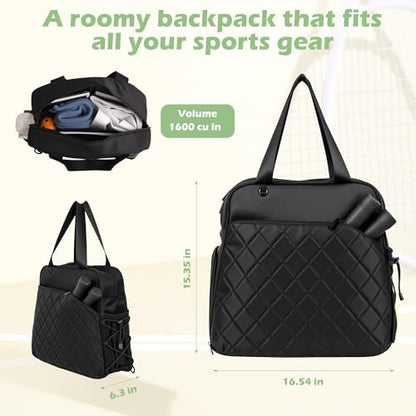 Pickleball Paddle Bag,Large Pickleball Bag for Men & Women,Waterproof Paddle Bag,Stylish Quilted Pickleball Bag,Fits All Paddles,Ideal Pickleball Gifts