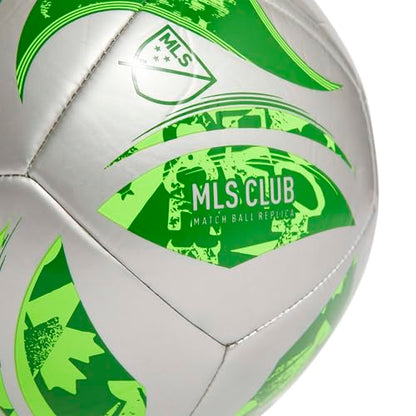 adidas Unisex MLS Soccer Ball - color: Silver Metallic/Green, size: 3