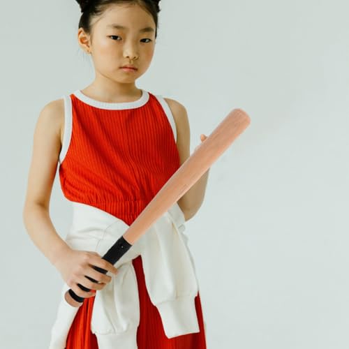 POPETPOP Solid Wooden Baseball Bat 21.25 Inch Handheld Training Bat for Youth and Adult Baseball Practice Durable One-Piece Design