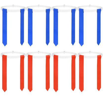 DkOvn Flag Football Set, Flag Football Belts with Flags, Easy Tear Away Belt for Youths, Adult Players of Flag Football - color: 8pcs(4 Blue+4 Red)
