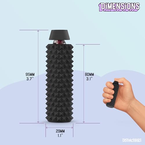 Distractibles Spike Roller Clicker, Tactile Pain Stim Fidget with Clicker Switch, Pain Stimulation Roller with Lanyard (Black) - color: Black