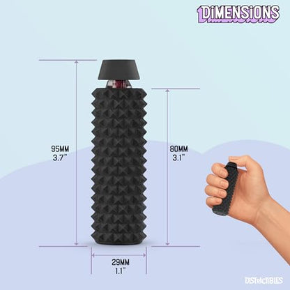 Distractibles Spike Roller Clicker, Tactile Pain Stim Fidget with Clicker Switch, Pain Stimulation Roller with Lanyard (Black) - color: Black
