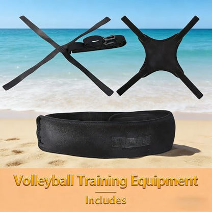 Volleyball Training Equipment Aid for Solo, Adjustable Volleyball Rebounder Trainer to Improve Serving Spiking Setting, Portable Practice Tool for Beginners Teen and Adult Players