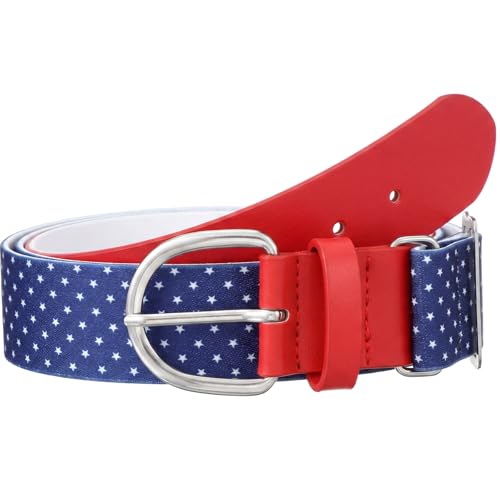 American Flag Baseball/softball Belt, USA Star Adjustable PU Leather Elastic Belt for Youth Sport Practice - size: Small