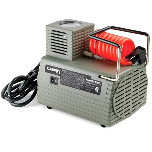 Cannon Sports Electric Ball Inflator Pump with Pressure Gauge - Powerful 1/8 HP Oil-Less Compressor, Inflates Balls, Exercise Balls, Tires, Pool Floats, Air Mattresses, and More
