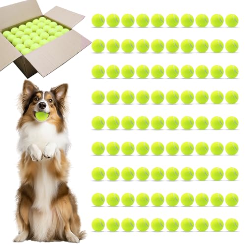 Magicorange Dog Balls, Tennis Balls for Dogs,Colorful Easy Catching Pet Playing Ball (Yellow, 90 Pack) - color: Yellow, size: 90 Pack