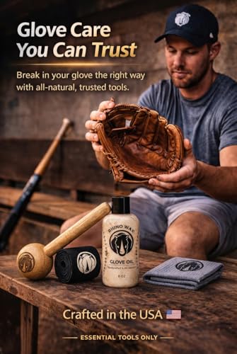 Rhino Wax - Baseball Glove Break-in Kits - May Include Premium Oil for Ball Gloves, Mallet for Breaking in, Shaping Wrap, and Microfiber Cloth - Everything to Get Your Glove Game Ready - size: Essentials Break In Kit