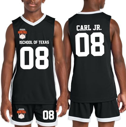 Personalize Your Own Team Basketball Jersey with Your Custom Name and Number Adult Youth Sports Tee - color: Black, size: Small