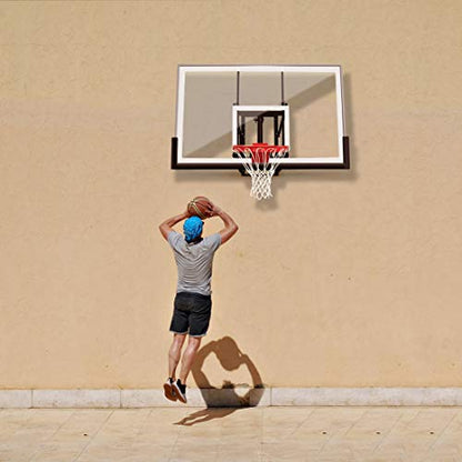 Basketball Hoop Garage Mounted Wall Adjustable-Height, with 60''x36''Tempered Glass Backboard, Pro-Style Breakaway Rim, Durable Bracket and All Weather Net - style: 72x42in Basketball Hoop Wall-Mounted