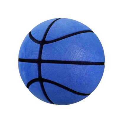 Silent Basketball, Quiet Basketball High Density Foam No Noise Sculpted Groove Bouncing Ball with Net Bag - color: Blue, size: 7.1 Inch