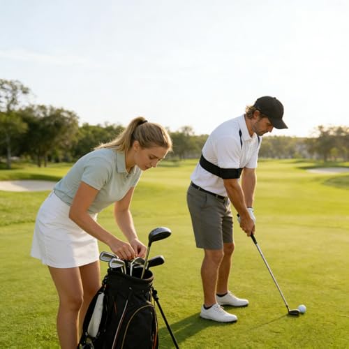 Slider Golf Training Aid,Golf Swing Arm Connection Band, Elastic Training Aid for Swing Correction and Muscle Memory, Adjustable Golfing Equipment for Beginners and Pros