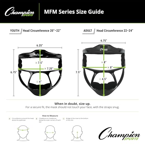 Champion Sports Ultralight Magnesium Softball Fielder’s Mask – Youth & Adult Sizes, 8oz Lightweight Protective Face Guard - color: White, style: Ultralight Magnesium (Youth Size)