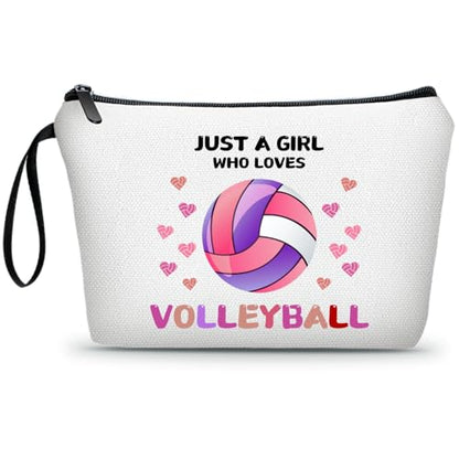 Volleyball Gifts for Teen Girls Team,Small Volleyball Cosmetic Makeup Bag Stuff Birthday Gifts for Friends Female,Christmas - color: Volleyball-PINK