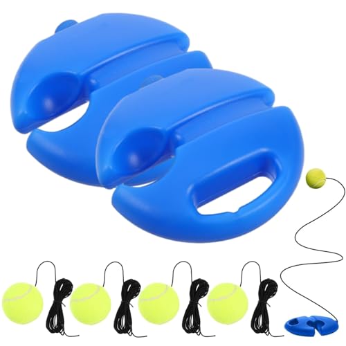 Tennis Ball Practice Rebounder, Tennis Trainer Rebound Ball with String, Tennis Movement Trainer, Portable Training Aid for Adults & Beginners - color: 2PC with 4 balls